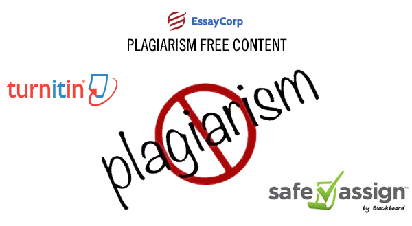 Plagiarism Free Content - By EssayCorp